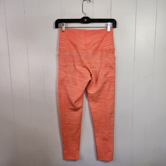 Free People Movement Roll Out Leggings Heathered Neon Mango 7/8 Size Small - Picture 5 of 10